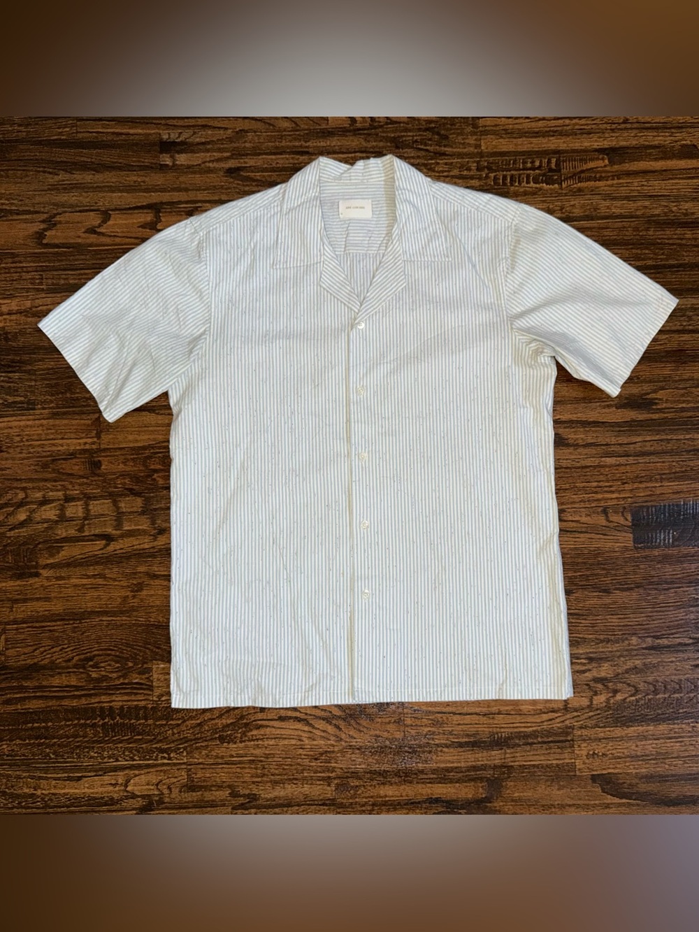 Aime Léon Dore SS24 Striped Leisure Button-Up Shirt Poplin Blue Size Medium